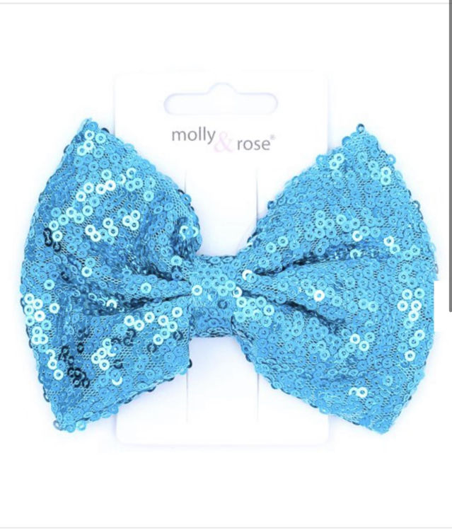 Picture of 6674 / 6747 LARGE SEQUIN BOW ON AN 8CM BEAK CLIP
